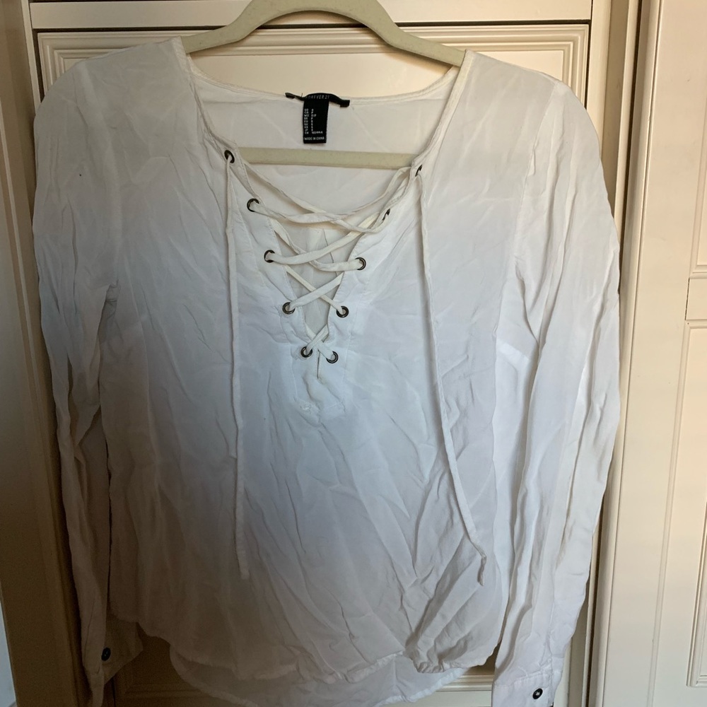 F21 Lace Up Shirt